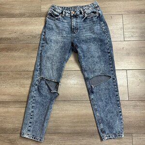 Aero Jeans Size 6 Denim Mom Medium Wash Distressed Aeropostale Blue